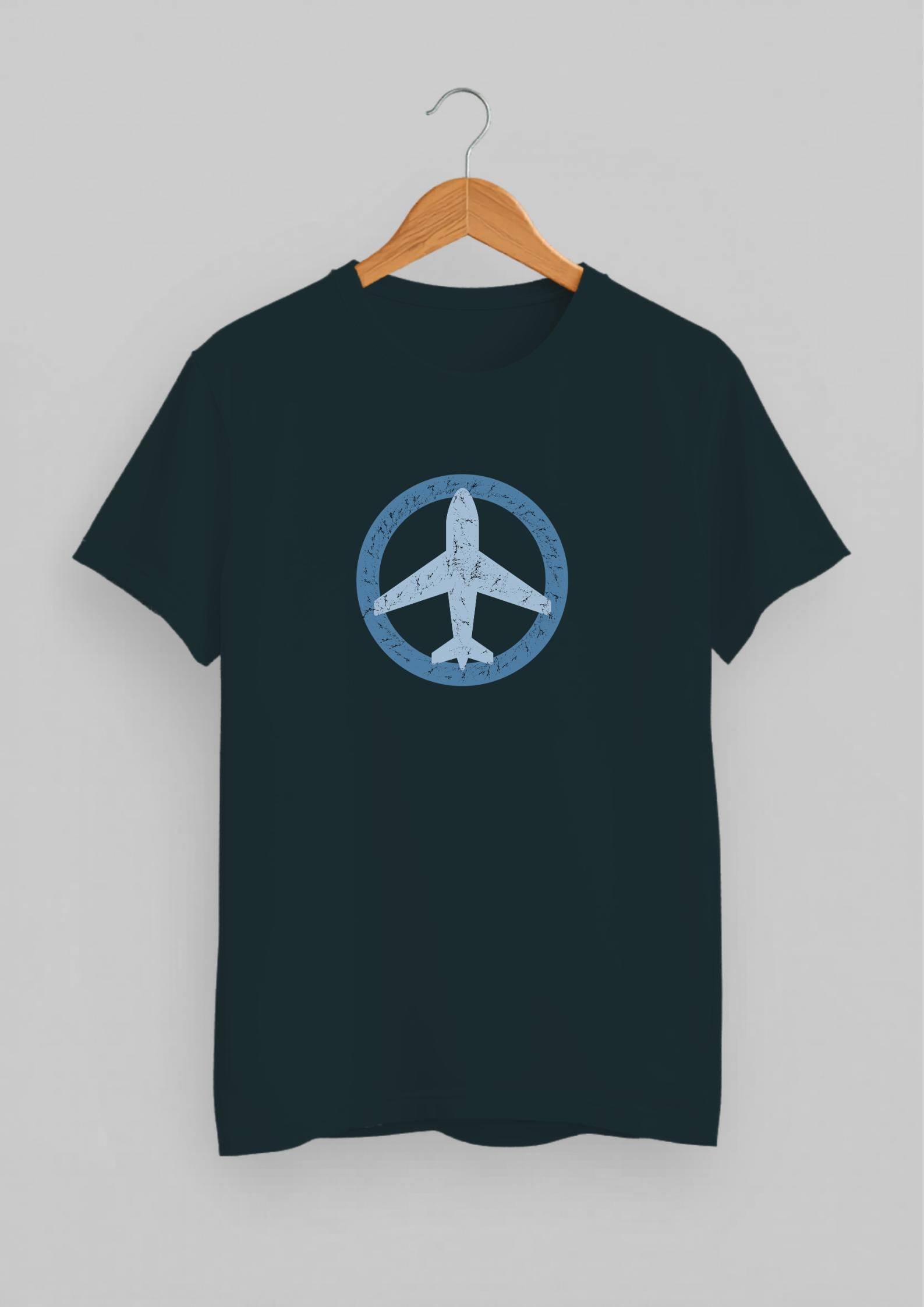 Airplane Shadow Classic Fit T-Shirt | Petrol Blue