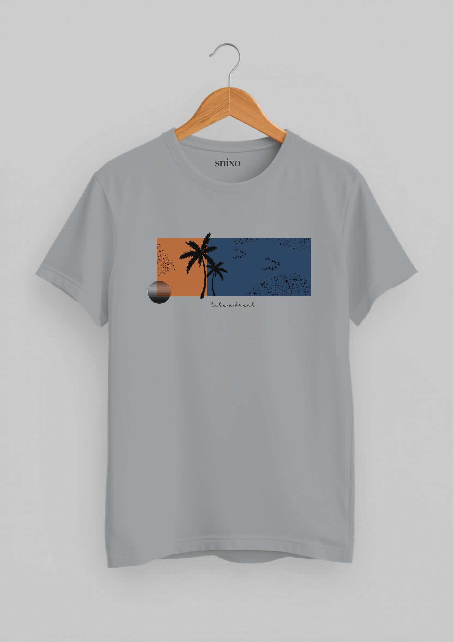 Palm Slice - Take a Break Classic Fit T-Shirt | Gray Melange